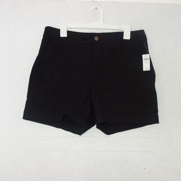NEW GAP Girlfriend Khaki 5” Shorts Chinos High Rise BLACK Women's 14 Petite 14P - Picture 3 of 10